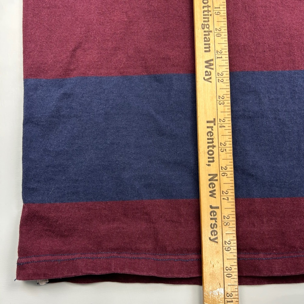 Polo Ralph Lauren Mens XL Rugby Shirt Blue Burgundy Striped Crest Lion Crested - Picture 8 of 11